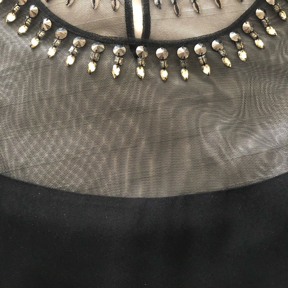 SPECIAL PRICE: Black, BCBG evening dress with jewelled collar and cap sleeve - Picture 4 of 5